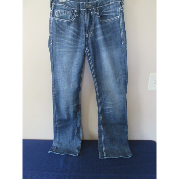Buffalo Britton BRADY Jeans Mens Straight W31 L32  Blue Embroidered Pockets - Picture 8 of 8